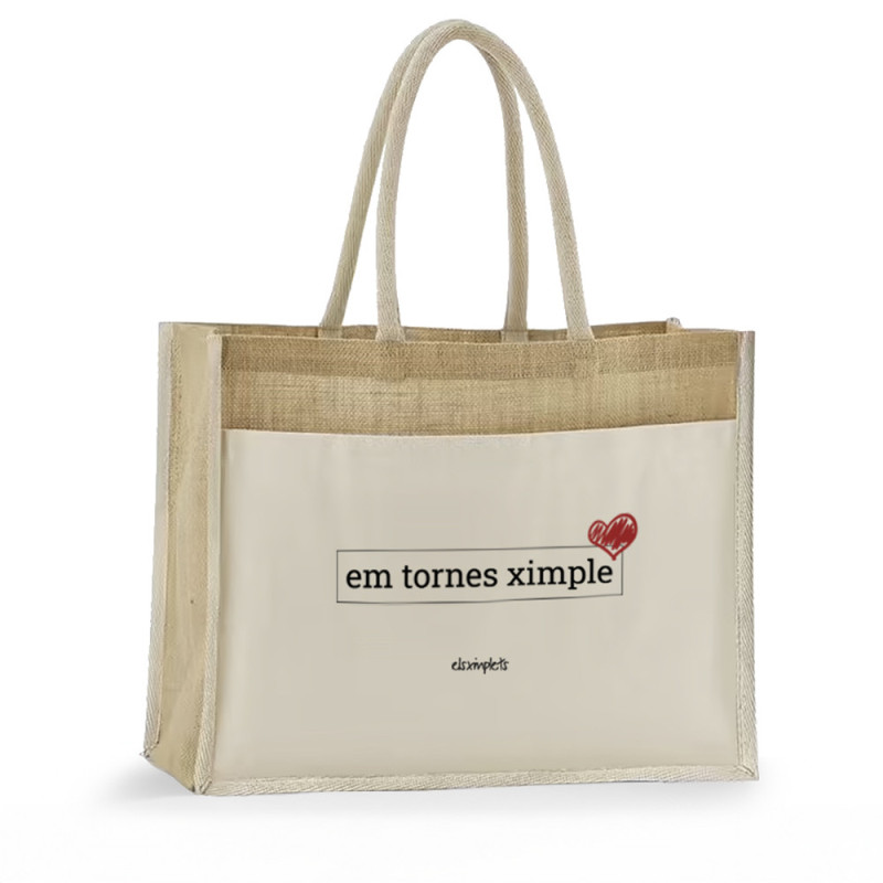 em tornes Ximplets - Cistell Shopper de jute amb Butxaca de Cotó