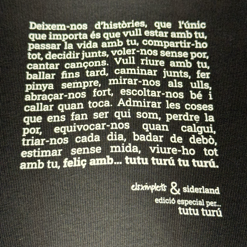 TUTU turú - samarreta unisex -siderland & Els Ximplets