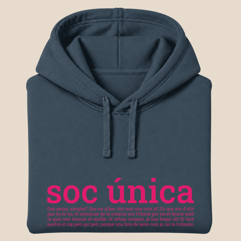 SOC UNICA - Dessuadora caputxa tallatge unisex