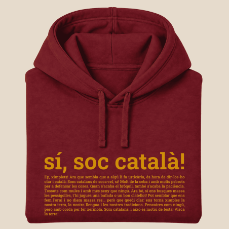 SÍ, SOC ACATALÀ - dessuadora unisex caputxa