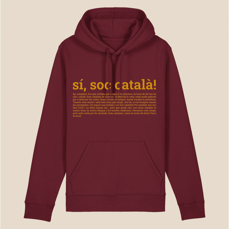 SÍ, SOC ACATALÀ - dessuadora unisex caputxa