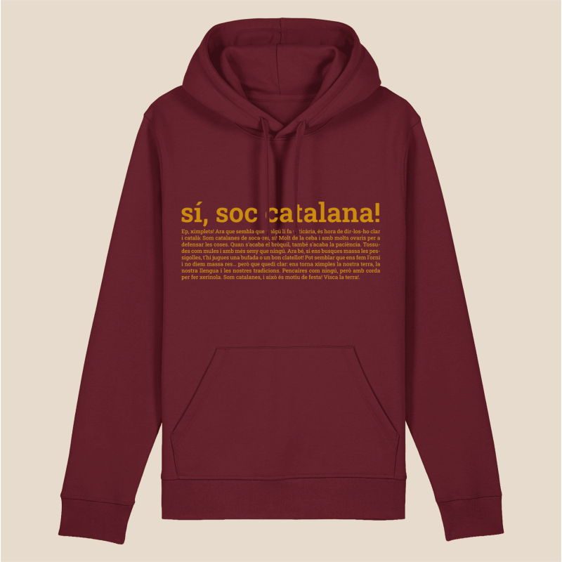 SI, SOC CATALANA - dessuadora unisex caputxa