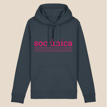 SOC UNICA - Dessuadora caputxa tallatge unisex